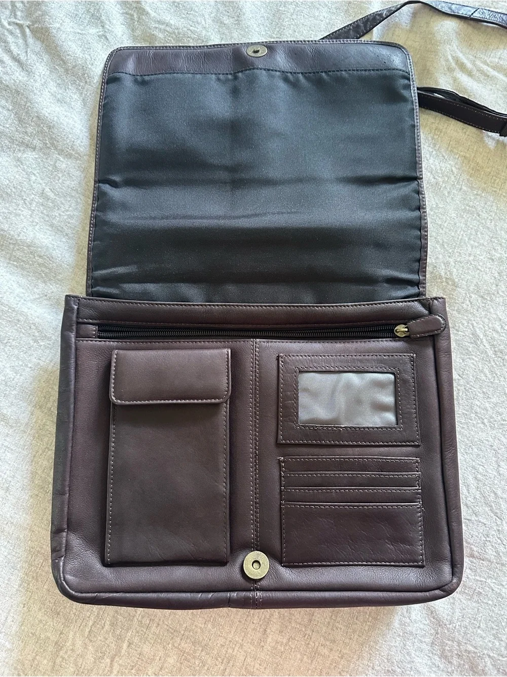 Classic Brown Leather Crossbody Tote for Men